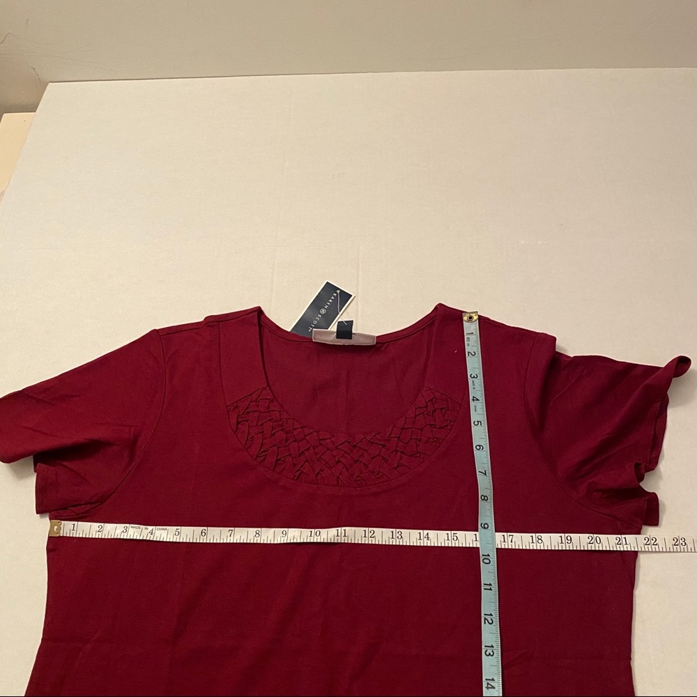 Karen Scott | Basketweave scoop neck tee - Picture 5 of 8